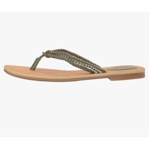Sperry Size 6.5 Anchor Coy rope sandal flip flop olive green